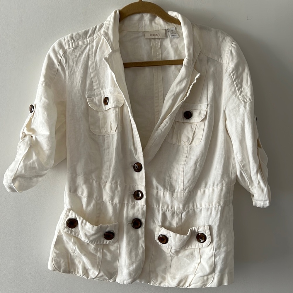 Chico's Linen jacket or shirt - safari mood - size 0